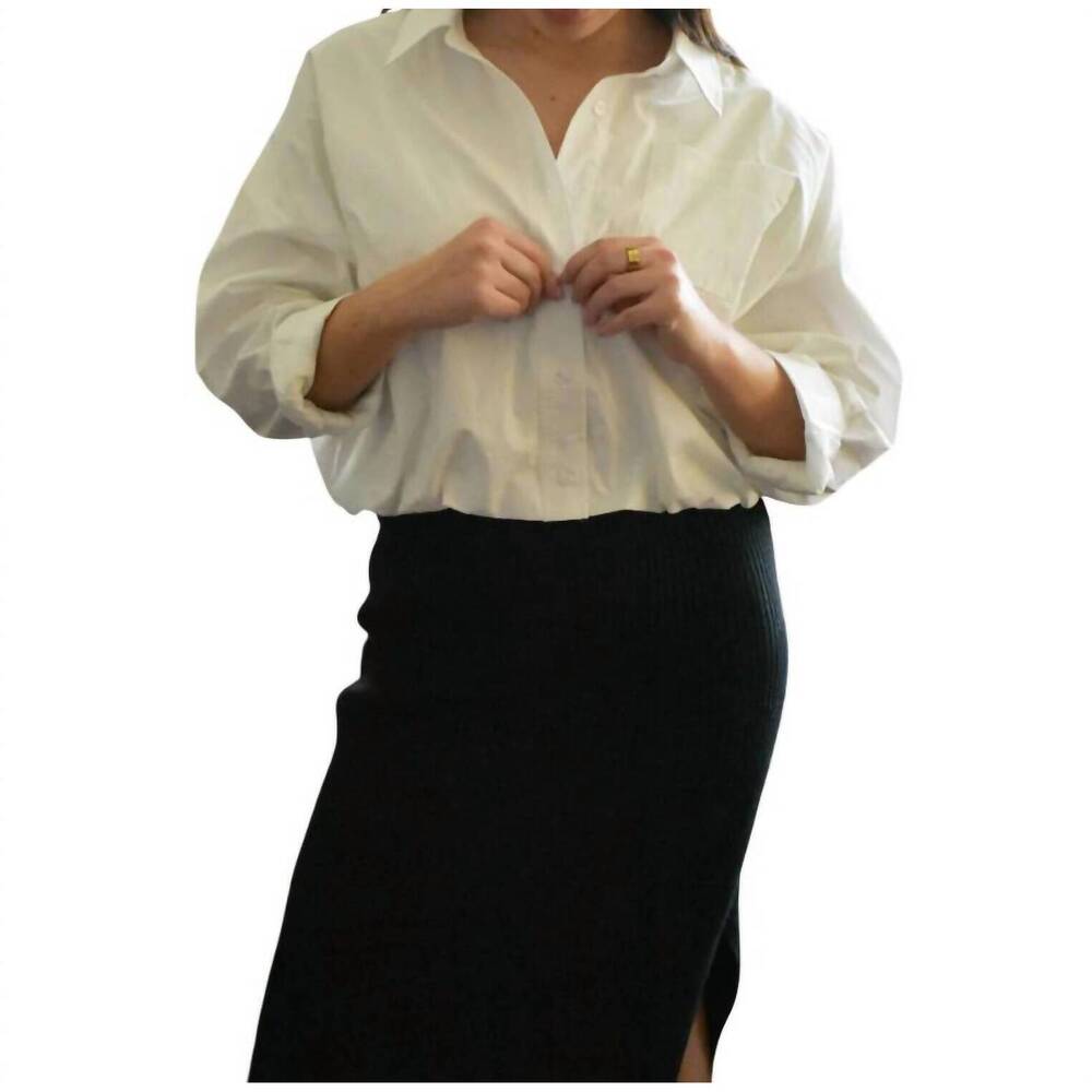 NEW FALCON PARK anna cropped button down in white